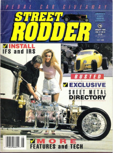 STREET RODDER 1992 AUG - GAS DOORS FOR GLASS FENDERS, CHEVY STARTER GUIDE
